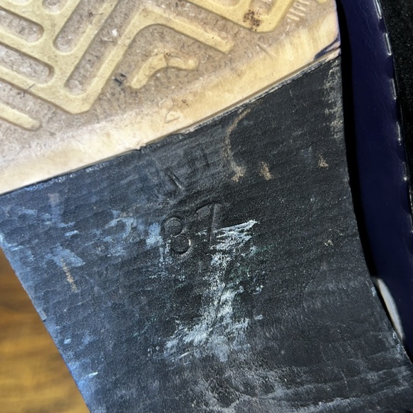 Hanna Andersson Navy Blue Leather Wooden Swedish Clogs- 7 - Picture 7 of 7